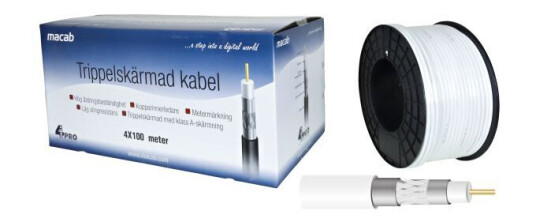 Televes RG-6T Koaksialkabel 1,0/4,6 mm, trippelskjermet 100 m
