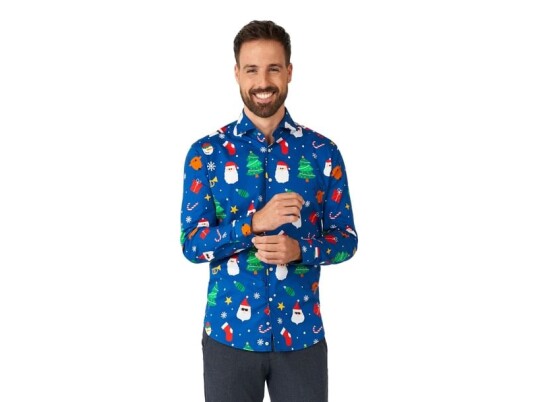 Oppo Merchandise Group B.v. Juleskjorte Festivity Blue Oppo Merchandise Group B.v. Juleskjorte Festivity Blue