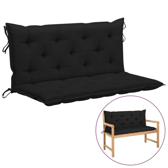 vidaXL Pute til hagebenk svart 120 cm oxford stoff