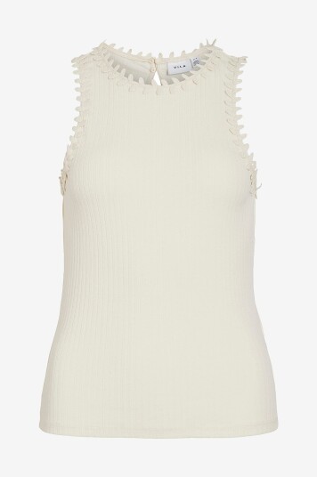 Vila - Topp viBabia Leaf O-neck S/L Top - Grå