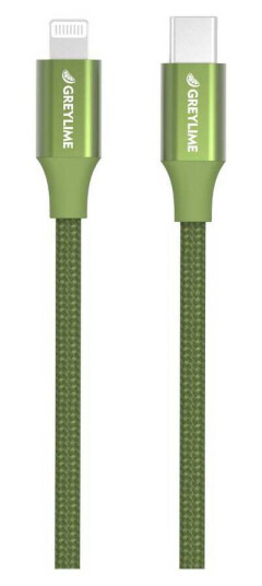 GreyLime Braided USB-C til MFi Lightning Kabel Grønn 1 m