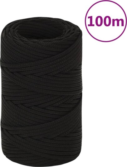Arbeidstau svart 2 mm 100 m polyester