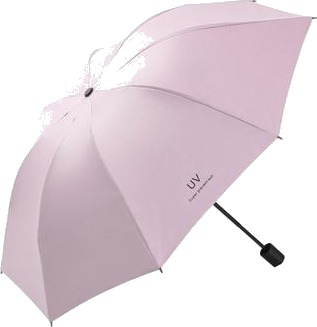 Anti UV kompakt sammenleggbar paraply for sol og regn   rosa