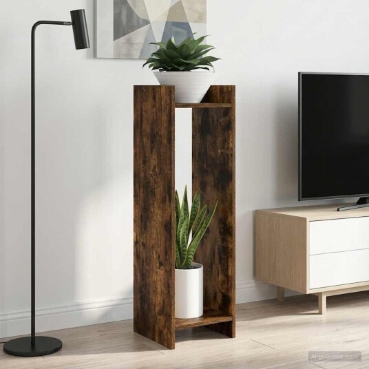 vidaXL Planteholder 2 stk. Røkt Eik 30 x 30 x 100 cm Konstruert tre