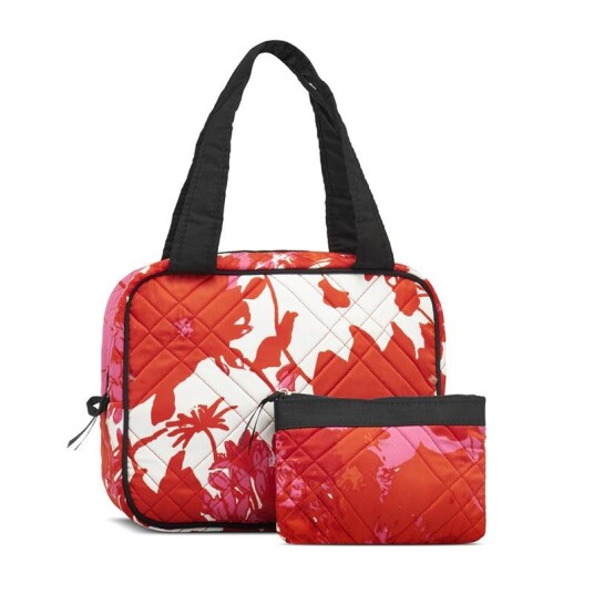 Karen Red Flower Toilet Bag Set 2 stk Toalettveske