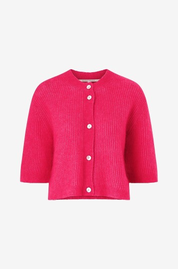 Second Female Kardigan Andrea Knit Rib Cardigan Rosa