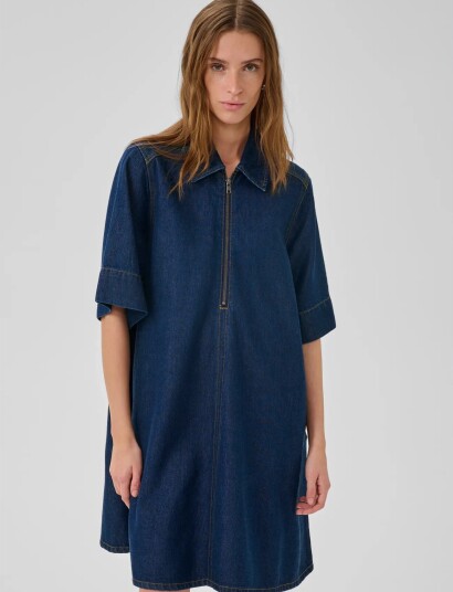 My Essential Wardrobe Mwmalo 181 Short Zipdress   Blue   34