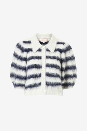 byTimo Kardigan Hairy Knit Puffed Blå byTimo Kardigan Hairy Knit Puffed Blå