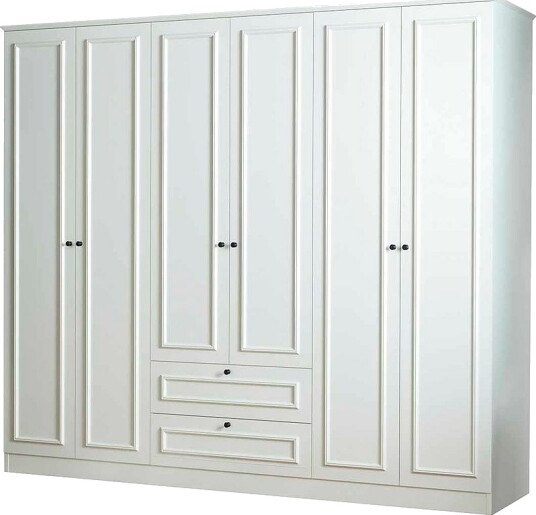 Hanah HomeGarderobeskap Linea 6 DoorsHvitGarderobeskap & klesskap