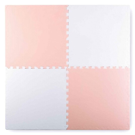 Ricokids stor skumpuslematte 60x60 cm 4 stk. fersken og hvit
