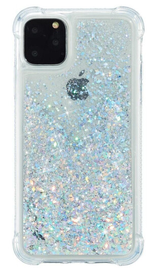 INCOVER iPhone 12 Mini Plastikk Deksel m. Glitter - Gjennomsiktig / Sølv