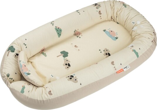 Done by Deer Cozy Nest Tiny Farm babynest sand/beige 50 × 85 × 13 cm Done by Deer Cozy Nest Tiny Farm babynest sand/beige 50 × 85 × 13 cm