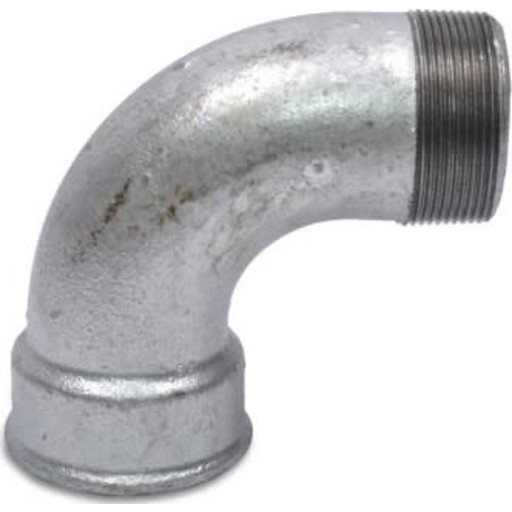 Galvanisert bøyning med muffe/nippel 1/2" lang