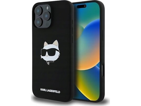Karl Lagerfeld Liquid Silicone Choupette Head Magsafe Case For Iphone 16 Pro Max Juodas