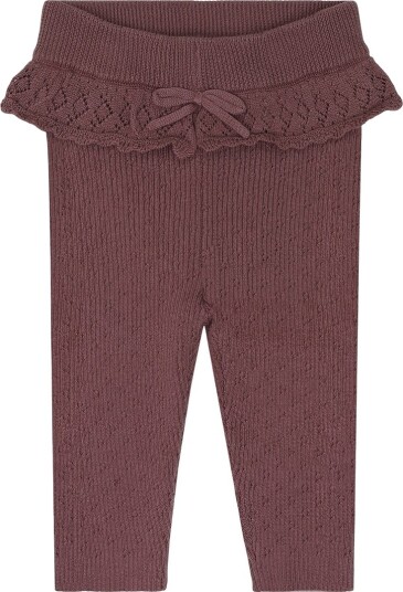 Hust and Claire Leggings Rib Strikk HCLisa Plum Hust and Claire 68 Leggings Lilla 62