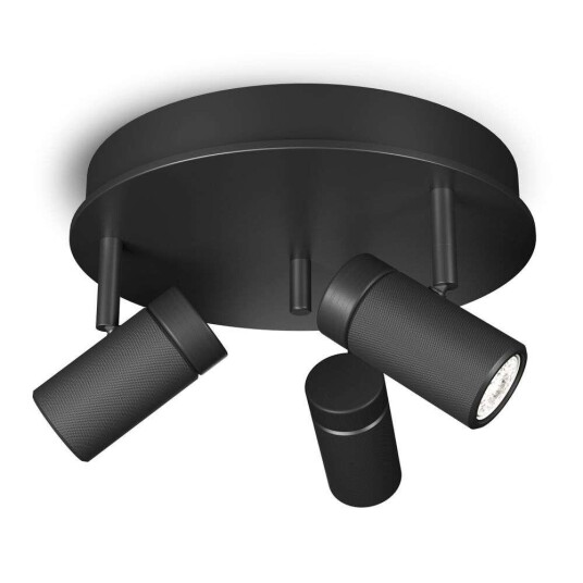 Herstal - Holder 3 Round Taklampe Black