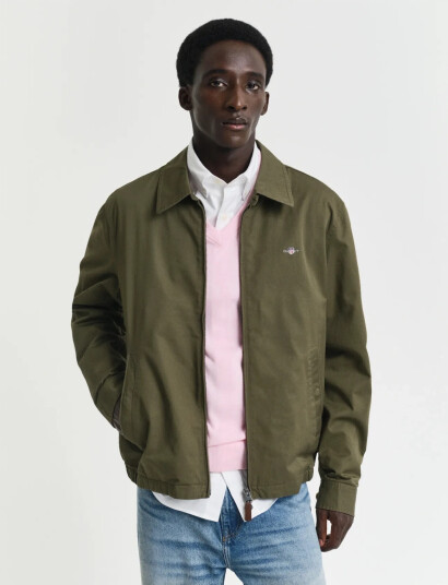 GANT Cotton Windcheater Jacket - Khaki green - XXXL GANT Cotton Windcheater Jacket - Khaki green - XXXL