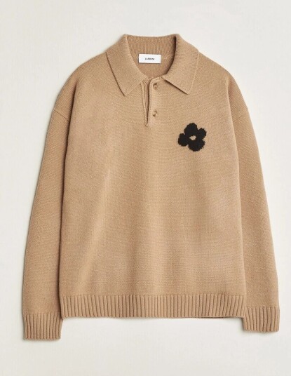 Lardini Knitted Wool/Cashmere Polo Brown