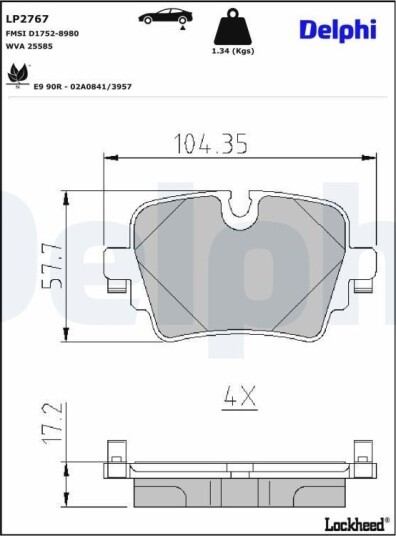 DELPHI LP2767 Bremseklosser