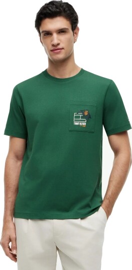 Tommy Hilfiger Summer Floral Graphic Pocket Tee Green L