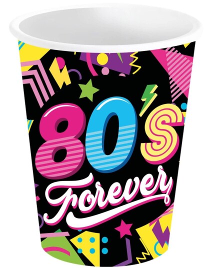 Fiestas Guirca 6 stk Pappkrus 80s Forever 240 ml 31127
