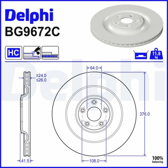 Bremseskive DELPHI BG9672C