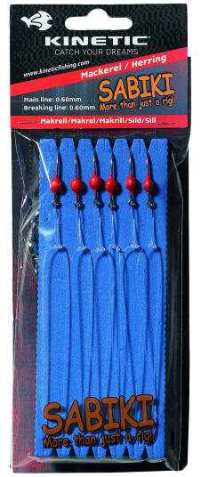 Kinetic Sabiki Mackerel/herring,tyttebærkrok 0,60mm/#1/0 Red/silver