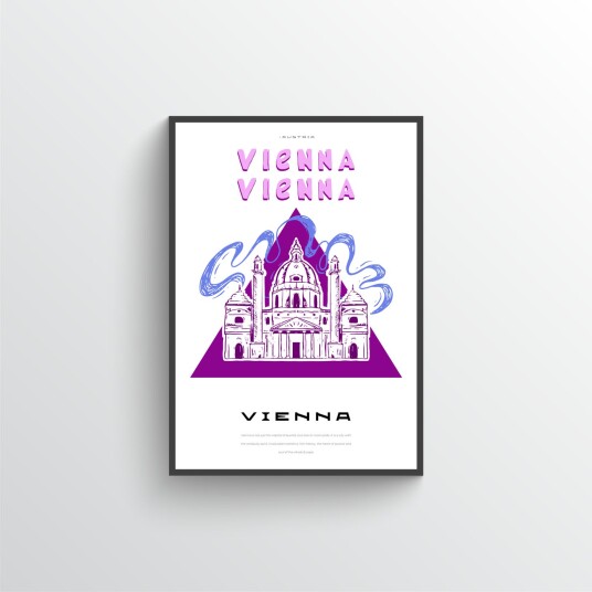 Wien Arkitektonisk Plakat Wien Arkitektonisk Plakat