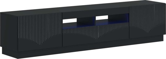 vidaXL 5 delt LED TV skap Svart Konstruert tre