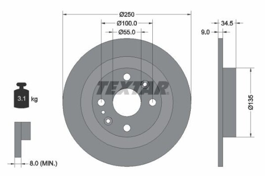 Bremseskive TEXTAR 92061700