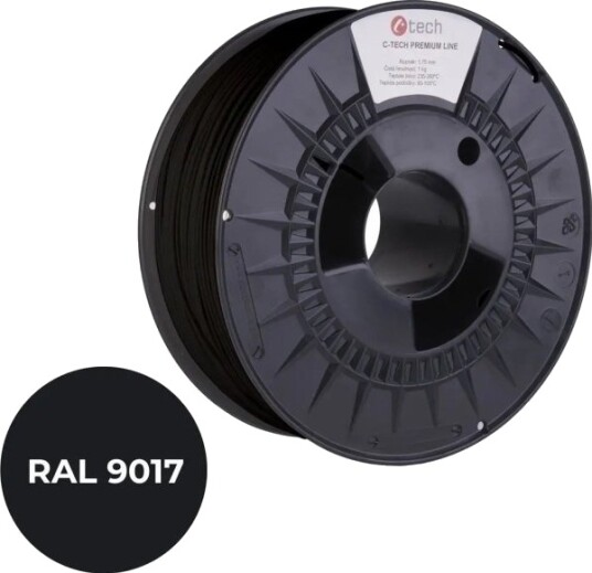 C-Tech C-Tech Trykkstreng (Filament) Premium Line Abs Transport Sort Ral9017 1.75 Mm 1 Kg