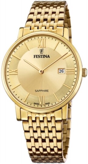 Festina Herreklokke F20020 2 Gull/Gulltonet stål Ø39 mm