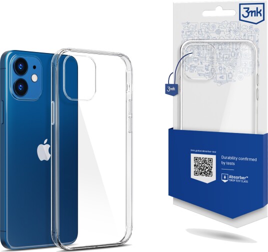 3Mk Gjennomsiktig Mobildeksel til Apple iPhone 12 Mini med Absorber125 Beskyttelse