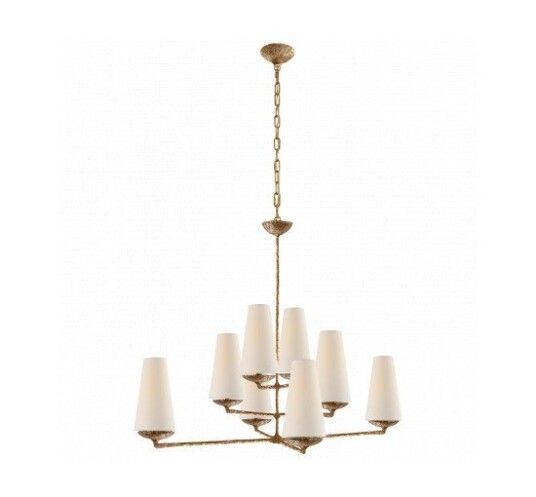 Fontaine Large Offset Chandelier Gilded Plaster Fontaine Large Offset Chandelier Gilded Plaster