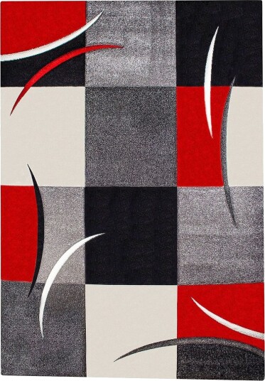 London Patch Friezematte 200x290 - Rød
