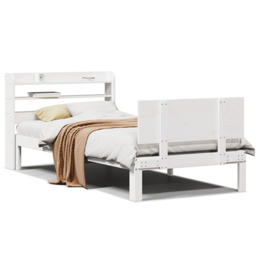  Sengeramme med hodegavl hvit 100x200 cm heltre furu 3306824