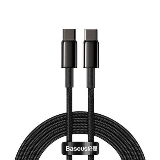 Baseus Tungsten Gold 100W USB-C Kabel 2m Svart