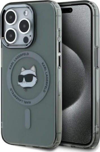Karl Lagerfeld iPhone 15 Pro Hardcase Choupette Head MagSafe Svart 6.1"