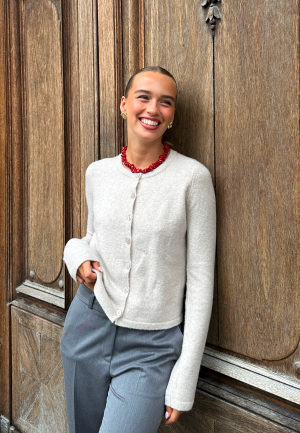 BUBBLEROOM Knitted Cardigan Light beige XS
