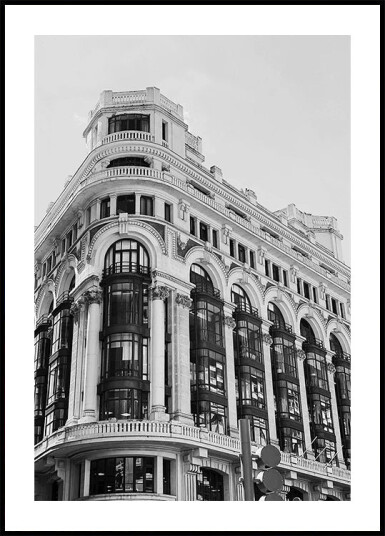 Gran Vía Madrid Architecture Black & White Plakat Plakat / 100x150cm