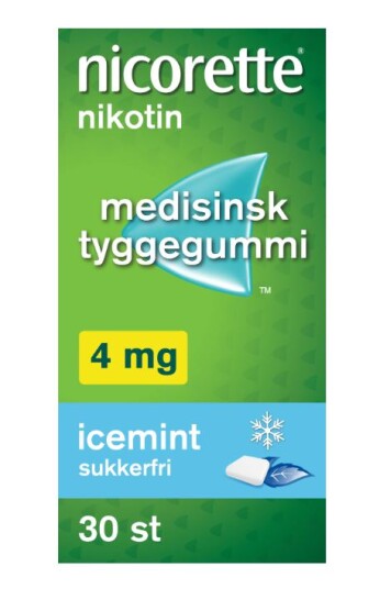 Nicorette Tyggegummi 4mg Icemint 30 ENPAC Nicorette Tyggegummi 4mg Icemint 30 ENPAC