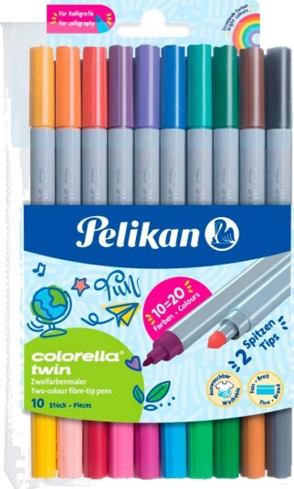 Pelikan Colorella Twin Tuschpenner Vannbasert 10 Farger