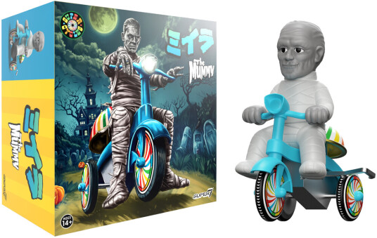 Universal Monsters Super Cycles The Mummy Light Grey w/ Blue Trike