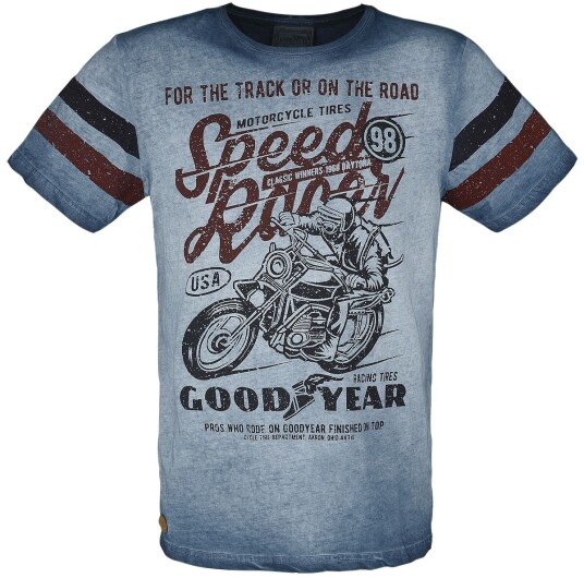 GoodYear - Rockabilly T-skjorte - Menn T-Skjorte Comfort Fit - S til 3XL - Herrer - blå