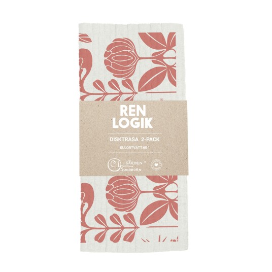 Ren Logik Dish Cloth 2 Pack Old Rose/Blue 40 g