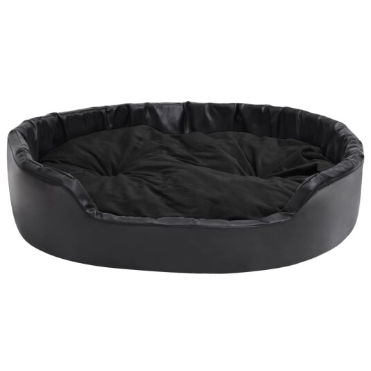 Vidaxl Hundeseng Svart 99X89X21 cm Plysj Og Kunstig Lær