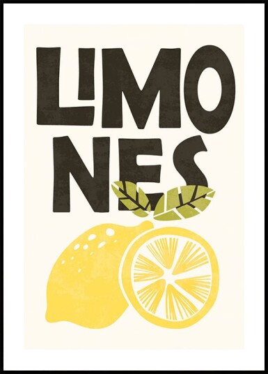 Retro Lemons Illustration Plakat Plakat / 70x100cm Retro Lemons Illustration Plakat Plakat / 70x100cm