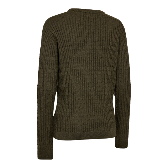 Deerhunter Lady Harrington Flettestrikket genser Dame Forest Ember Melange 38