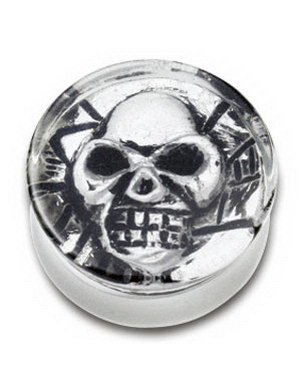 Utgått Massive Skull Piercing Plugg Strl 16 mm