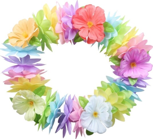 Blomsterkrans med Pastellfargede Blomster Hawaii 81381